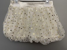 Healthtex Baby Girls Gold Polka Dot Tulle Elastic Waist Pull On Skirt Cream 24M