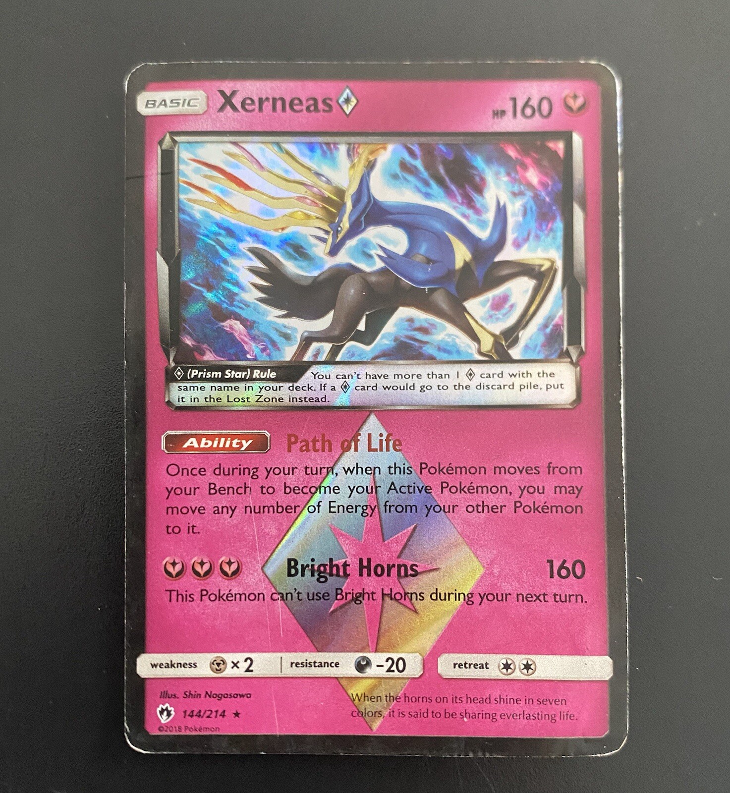 Pokemon TCG - Xerneas Prism Star 144/214 (Prism Star Rare) - Lost Thunder - NM
