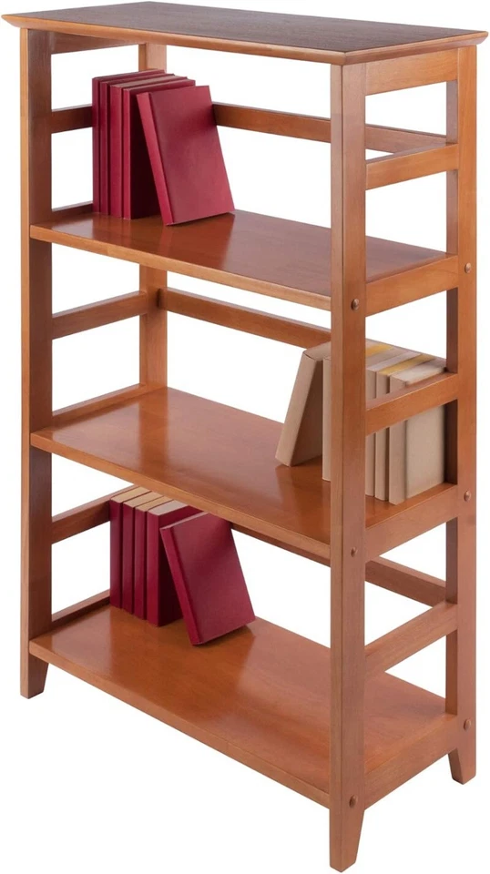 Winsome estantería de estudio de madera, miel, 3 Foto 4 de 4