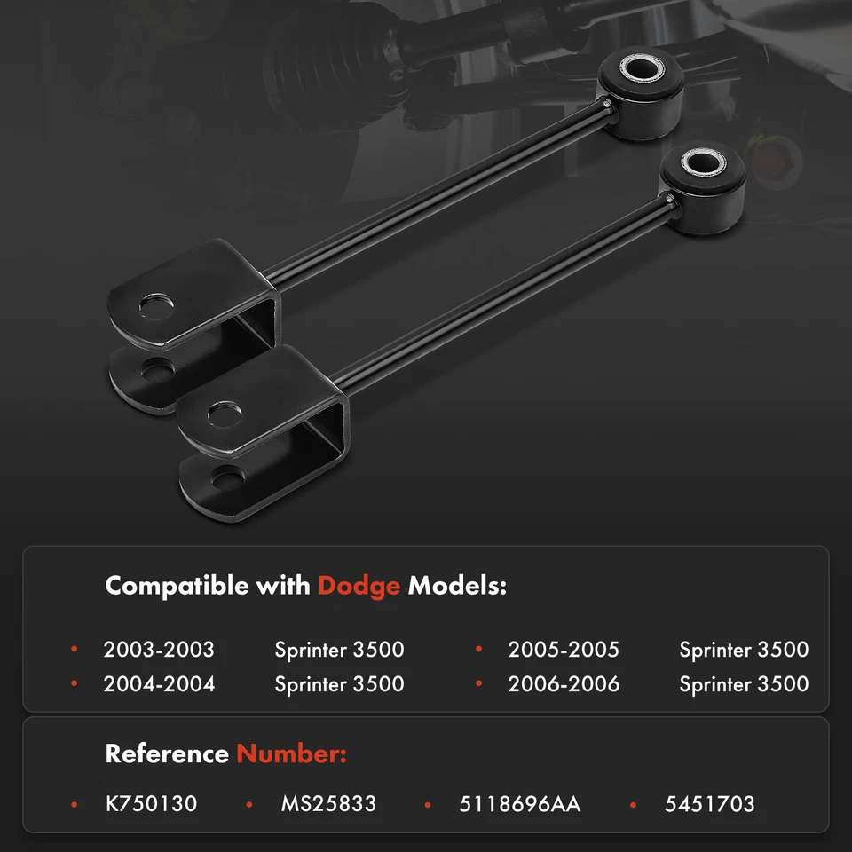 Kit de enlace de barra estabilizadora de suspensión trasera de 2 piezas para Dodge Sprinter 3500 2003-2006 Foto 2 de 4
