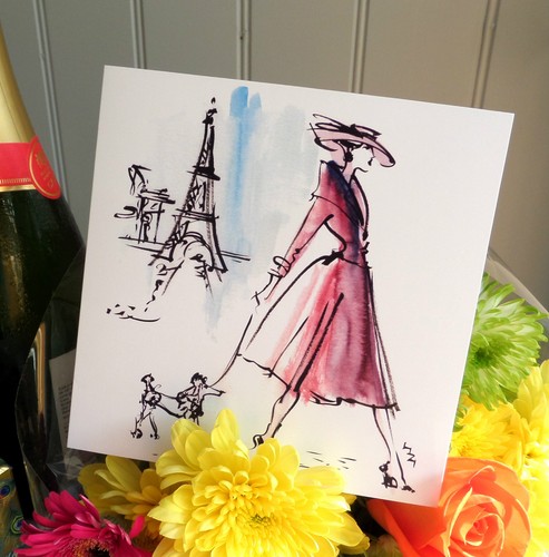 CARTOLINA ARTE MODA; STILE ANNI '50; CANE; PARIGI; LGBQT; ELEGANTE; ILLUSTRAZIONE; QUALITÀ - Foto 8 di 9