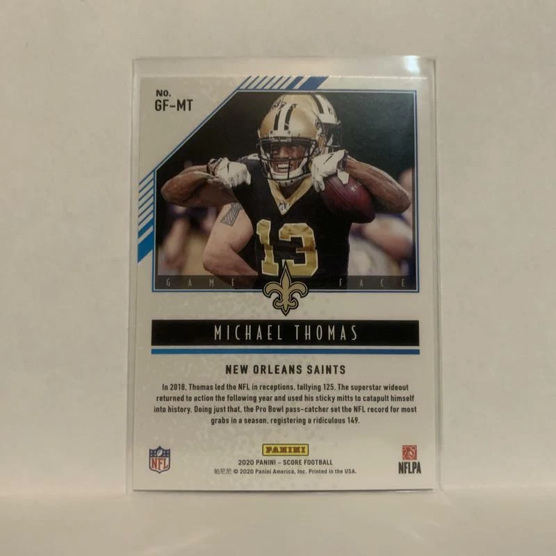 #GF-MT Michael Thomas New Orleans Saints 2020 Score Football Card LF - Image 2 of 2