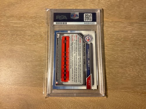 2019 Bowman Chrome Leonardo Jimenez Purple Refractor Auto 15/250 PSA 9 MINT - Picture 2 of 2