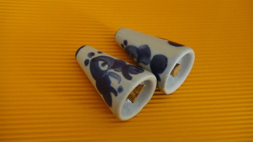 LAPID לפיד VINTAGE BLAU & WEISS KERAMIK PORZELLAN SALZ & PFEFFERSTREUER ISRAEL - Bild 10 von 12