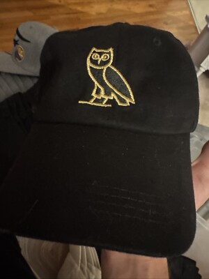 OVO Gold Owl October's Very Own Drake Hat Black Adjustable Strapback Cap