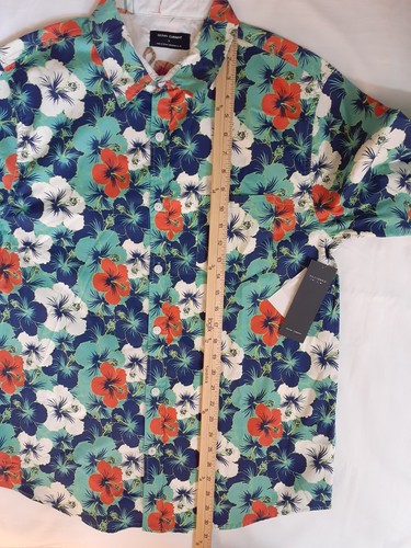 Ocean Current Hawaiian Shirt Mens Large Green Blue Orange White Floral Aloha New - Picture 5 of 14