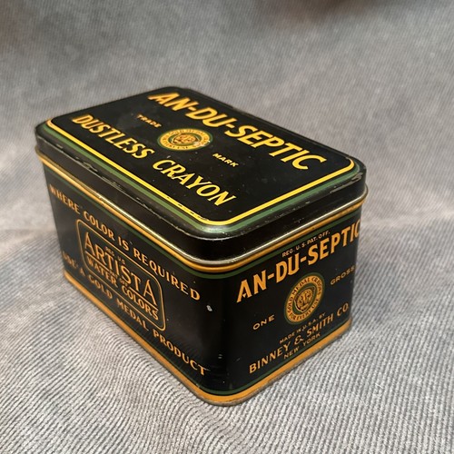 Vtg Dustless Du Septic Chalk In Artista Water Color Tin - Picture 3 of 6