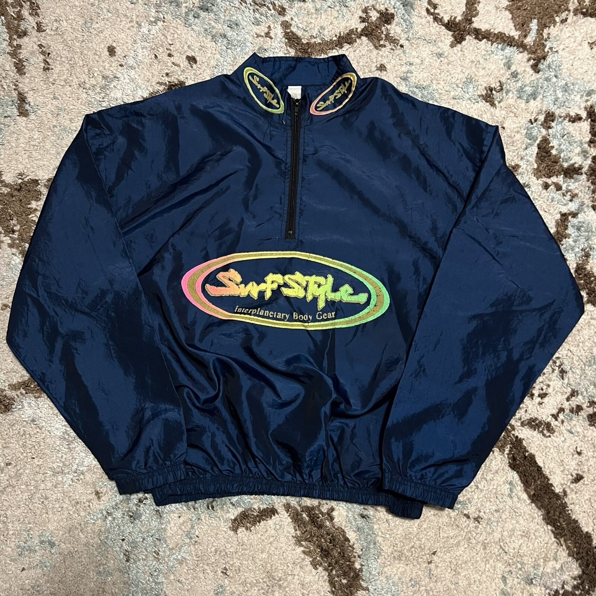TELO×LOD PRODUCTS fiero Blue Jade Vintage Surf Style Holographic Windbreaker One Size (Fits L