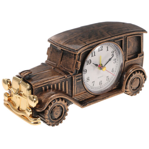 Alarm Clock Digital Car Sculpture Antique Retro Table Clock - Picture 1 of 10