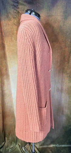 P Medium LOFT Mohair Silk Blend Knit Long Cardigan Duster Button Up Sweater - Picture 3 of 13