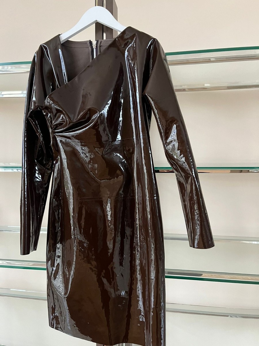 【関税&送料込】Bottega Veneta Satin Dress BOTTEGA VENETA Draped asymmetric color-block satin dress