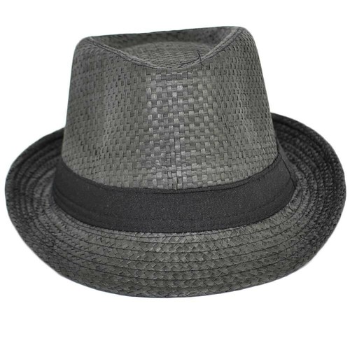 Cappello di paglia uomo con banda colorata nero intreccio scuro moda estiva  tend | eBay