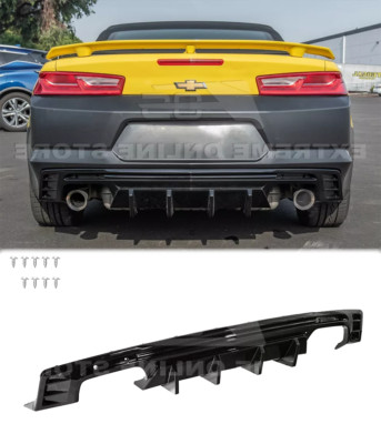 Track Style Quad Exit Diffuser For 16-Up Camaro GLOSSY BLACK ...