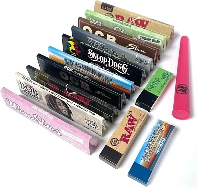 Wise Skies Elements Raw Tips 10 Pack Mix King Size Rolling Papers and Wise Skies