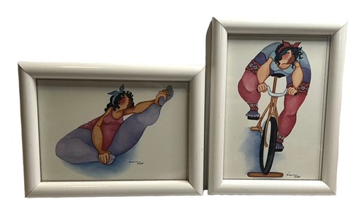 Barbara Lavallee Alaskan Art Print Signed Framed Workout Bike Exercise 1984 - Picture 1 of 9
