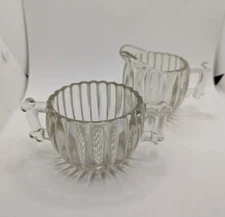 Jeannette Glass National Pattern Cream & Sugar Set, 50's . 