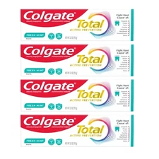 Colgate Total Active Prevention Toothpaste Fresh Mint  3.3 oz (Lot of 4)