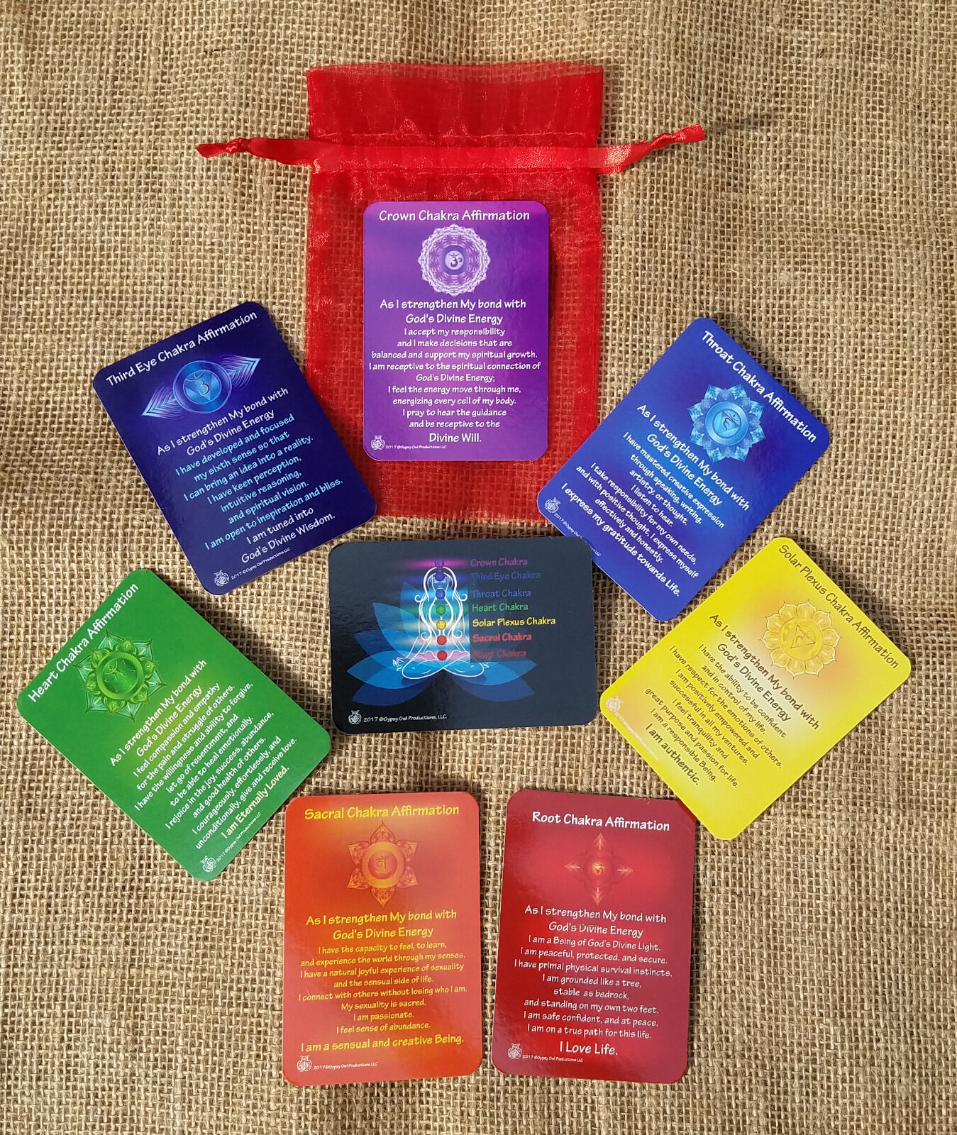 7 Chakra Affirmation Cards with Daily Mantra