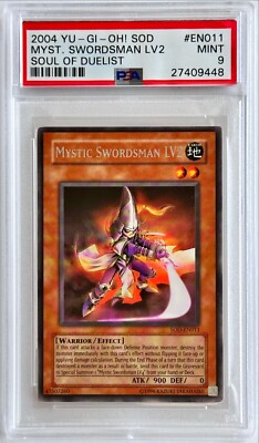 Yu-Gi-Oh! PSA 9 MINT 'Mystic Swordsman Lv2' SOD-EN011 ~SILVER