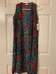 LuLaRoe XS Joy Red And Green Flower Print
