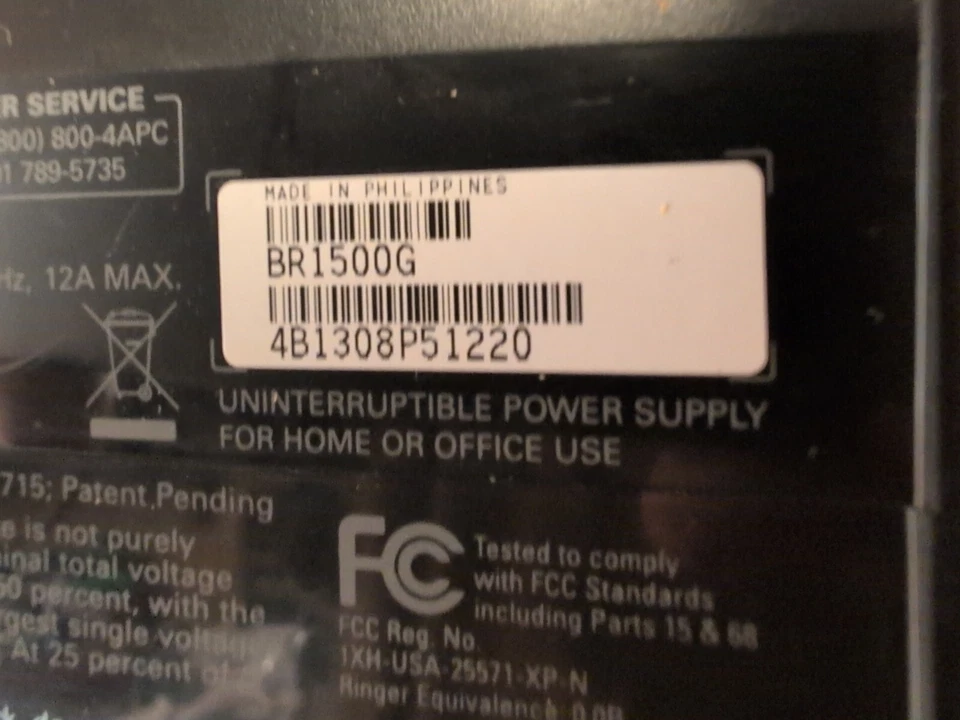 APC Back-UPS Pro, 1500VA/865W 120V 5-15R outlets AVR LCD " BR1500G - Image 4 of 4