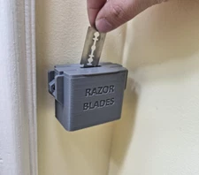 Safety Razor Blade Bank with Wall Mount | Reusable Disposal Container Case