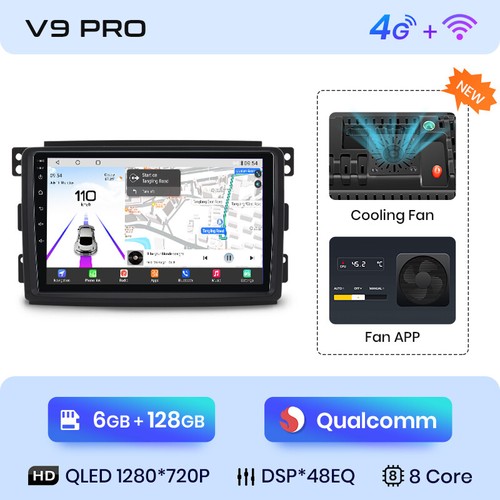 9" Autoradio für Benz Smart Fortwo 451 2005-2010 carplay android auto 6+128 4G - Bild 4 von 12