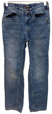 SILVER NATHAN Boys Straight Fit Light Distressed Blue Denim Jeans Size 12 