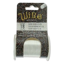 BeadSmith Silver Plated 18 Gauge Craft Wire Elements - 10 Yard Spool