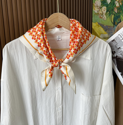 Pure 14 Momme Twill Silk Wrap Scarf Bandanna Floral Print Square Shawl 68X68cm - Picture 21 of 30