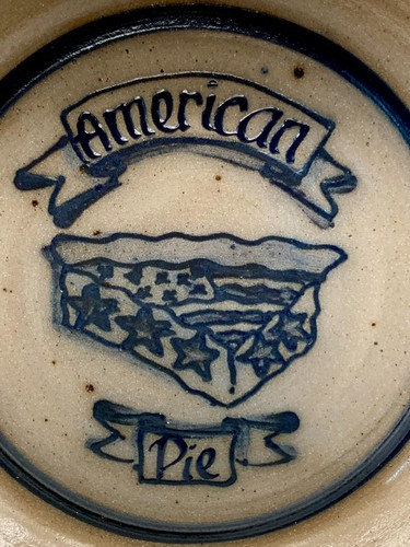 1991 Rowe Pottery Salt Glaze "American Pie" Pie Plate - Picture 2 of 5