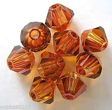 6 5mm Swarovski 5301 Crystal Bicones-Cryst. Copper(Please read item description)
