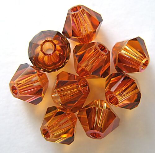 6 bicones en cristal Swarovski 5301 5 mm-cristal. Cuivre (veuillez lire la description de l'article) - Photo 1 sur 1