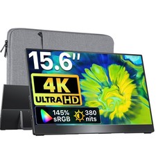 Portable Monitor 15.6 Inch IPS USB C HDMI Speakers Kickstand V-15ULH Black