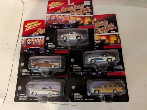 AMERICAN GRAFFITI MOVIE VINTAGE  1:64 JOHNNY LIGHTNING RARE 5 DIECAST CARS HTF!!