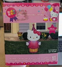 Hello Kitty Birthday Celebration Air Blow Inflatable 3.5' Light Up Kids HTF