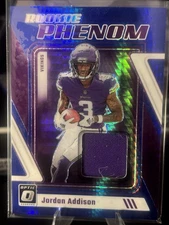 2023 Donruss Optic Rookie Phenom Patch Mem Vikings Jordan Addison #RP-JA