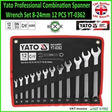 Image of Combination Spanner Wrench Set 8-24mm 12 Pcs Yato Professional YT-0362