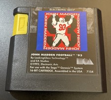 John Madden Football '93 (Sega Genesis, 1993) Near Mint Label Tested Working 