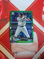 2018 Bowman Chrome Base Green Mojo Refractor Justin Williams /99