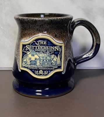 Blue Grey Drip Glaze Deneen Pottery Coffee Mug Settlers Inn, Bingham Park, PA