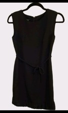 Talbots Sleeveless Crepe Sheath Dress Belted Gathered Hem Cocktail Womens Size 2