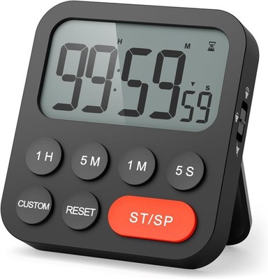 Digitaler 99-Stunden-Küchentimer mit lautem Alarm & großem LCD - Ideal zum Kochen