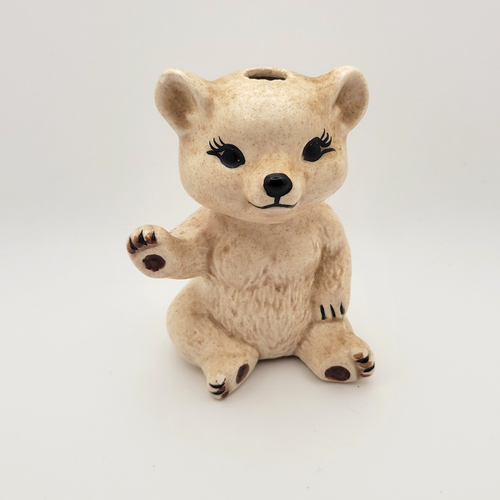 Ceramic Macrame Bear Bead Light Brown Tan Craft Vintage for Plant Hangers - Picture 2 of 5