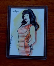 2014 Leaf Bettie Page Collection Artist Sketch Card 1/1 by Jason Hughes #10