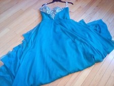 Tiffany Designs Ball Gown/Prom Dress Turquoise w/Sequins 1691004 Size 8