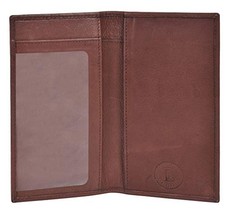 Leatherboss Plain Checkbook Cover With RFID Protection Dark Brown