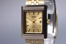 Near MINT Rado Diastar 105.9503.3 27mmGold Dial Date Quartz Unisex Watch
