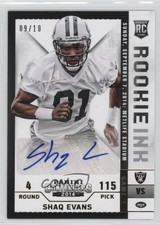 2014 Panini Contenders Rookie Ink Gold 9/10 Shaquelle Evans Shaq #13 Auto 0o9