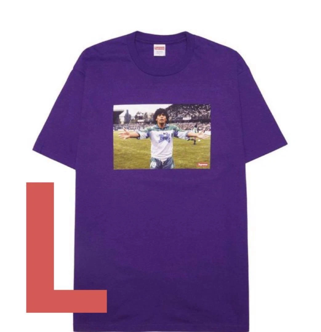 T shirt homme Supreme L Maradona violet possible iconique streetwear rare limité